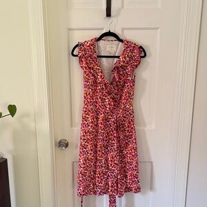 Kate Spade Multicolor Floral Sleeveless Wrap Dress